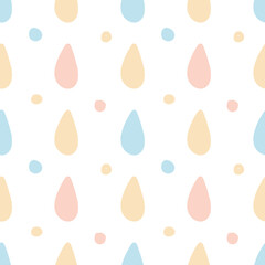 Cute macaron color water droplets vector print pattern, kids pattern, cute pattern, wallpaper, home textile pattern, background wallpaper.