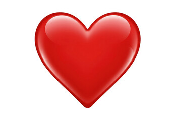 Vibrant red heart icon with a glossy finish and soft shadows, ideal for digital designs and social media
