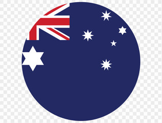 Circular icon featuring the Australia flag, isolated on transparent PNG background. Perfect for designs and digital projects. This high-quality, iconic Union Jack, Commonwealth Star