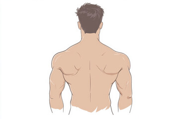 Fototapeta premium A man's back is shown with a white background