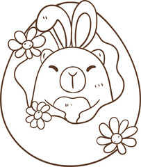 Cute Easter Capybara