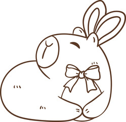 Cute Easter Capybara