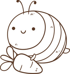 Cute Bee with Carrot