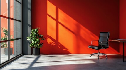 Chair and table in a simple room setting with natural light and minimalist decor