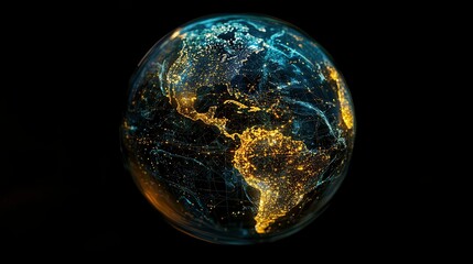 Globe showcasing a detailed map of the world with clear geographical features and continents displayed