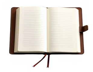 Classic leather notebook with lined pages, ideal for journaling, notes, and professional use