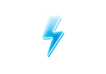 Electric lightning bolt icon with bold edges and a neon-style gradient, ideal for digital and UI designs