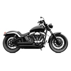 Obraz premium Stylish black motorcycle isolated on white background