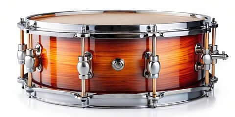 Obraz premium Snare Drum, Wood Shell, Isolated on White Background