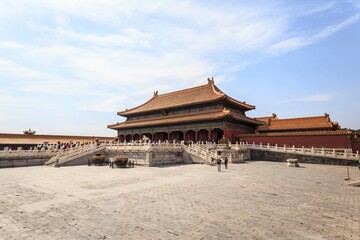 Forbidden City Exterior Under Clear Blue Sky, Beijing, China