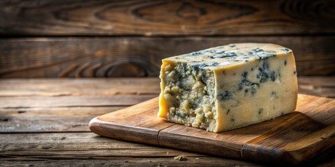 Aged blue cheese slice on a rustic wooden table , kitchen, culinary art,  kitchen, culinary art,blue cheese, gastronomy