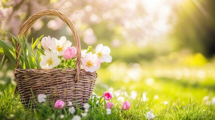 Cherry blossoms bloom in soft sunlight, symbolizing renewal and harmony.
