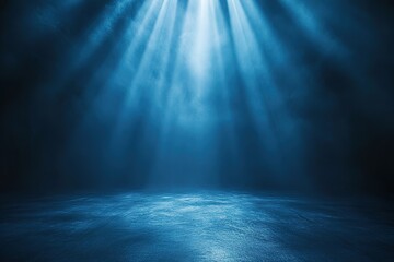 Obraz premium Mysterious blue light beams illuminate a dark textured surface