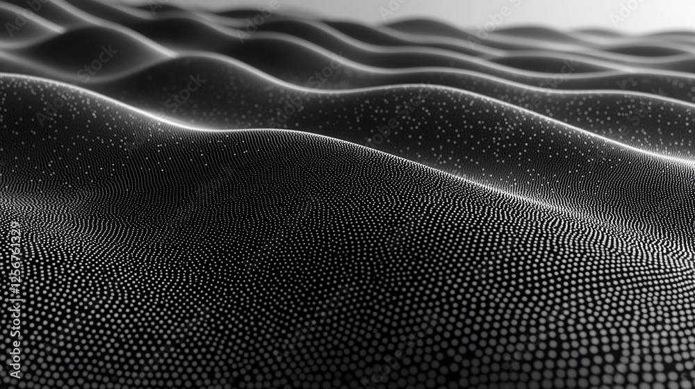 Poster abstract grayscale undulating landscape, digital art, background texture