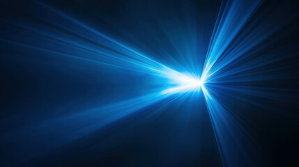 Obraz premium Bright Blue Light Beam Cutting Through Pitch Black Darkness in Abstract Digital Art