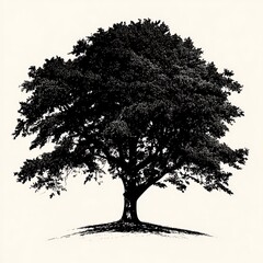 Fototapeta premium Black and white tree silhouette