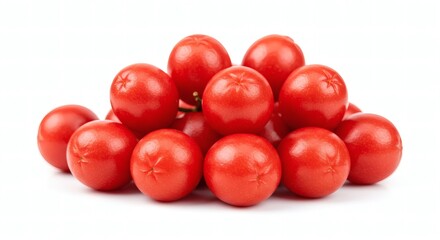 Vibrant Cluster of Fresh Miracle Berries on White Background