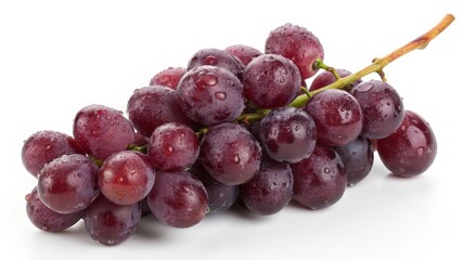 Red Grapes on White Background