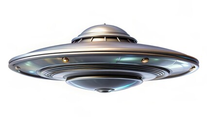 Flying Saucer on White Background