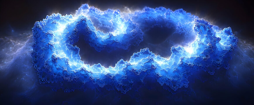 Abstract Glowing Blue Ring Design