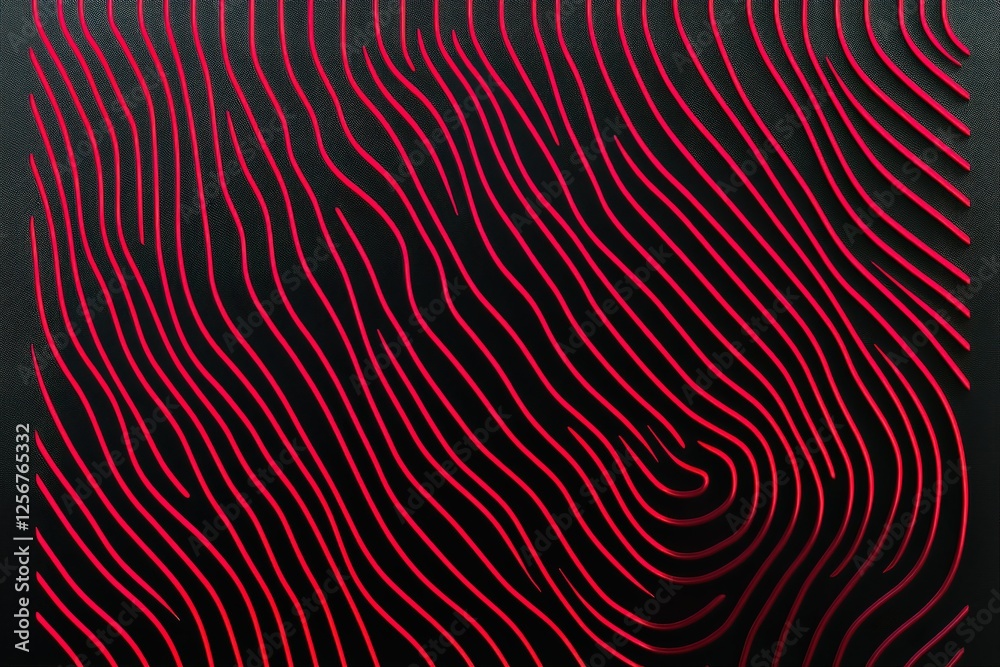 Poster abstract red lines on a black background intricate pattern