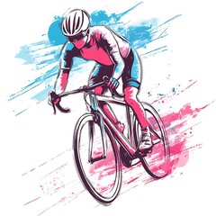 Cyclist in motion, abstract background, sport, active lifestyle