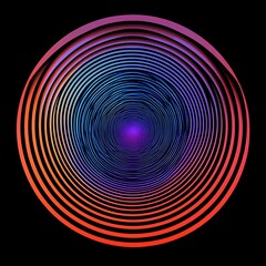 Obraz premium Abstract circular design with concentric rings and gradient colors