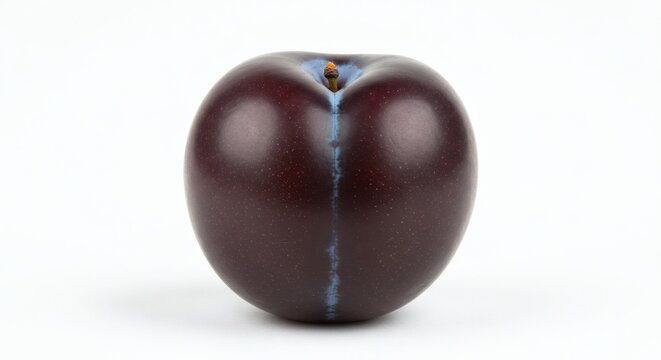 Vibrant Dark Purple Governor's Plum on Pristine White Background