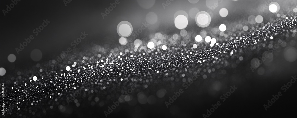 Poster abstract black and white background with sparkling lights