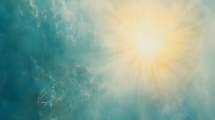 Fototapeta premium Digital Image: Sunburst and Teal Clouds