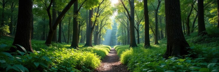 Fototapeta premium Dense undergrowth of Eucalyptus diversicolor in the forest, shaded area, undergrowth