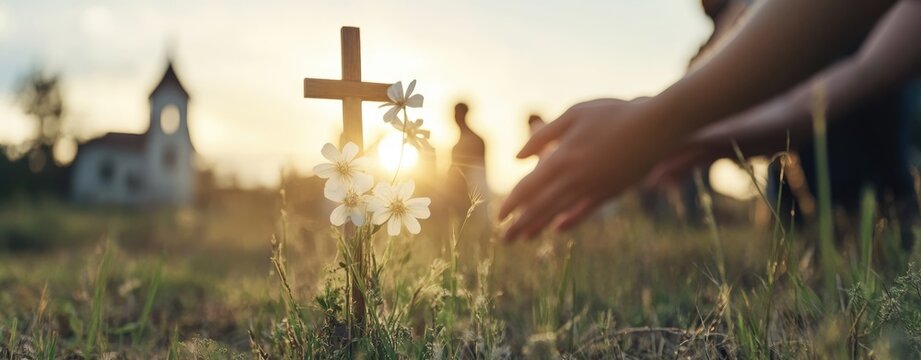 Religious faith portrayal: prayer concept, worship of god, sacred bible teachings, Christian ceremony, divine presence, church veneration, Jesus Christ devotion, spiritual worship, almighty belief.