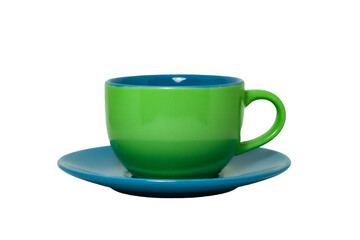 Taza verde plato azul