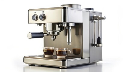 Espresso Machine on White Background