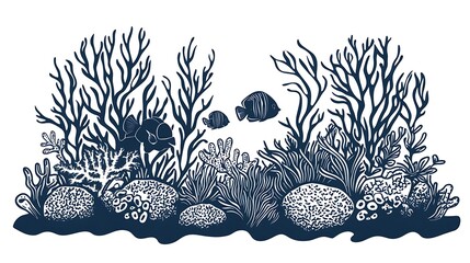Underwater Coral Reef Scene Illustration