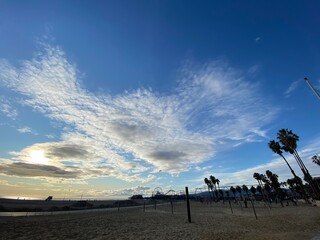 Beautiful clouds in the sky at sunset