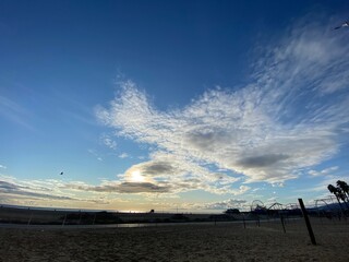 Beautiful clouds in the sky at sunset