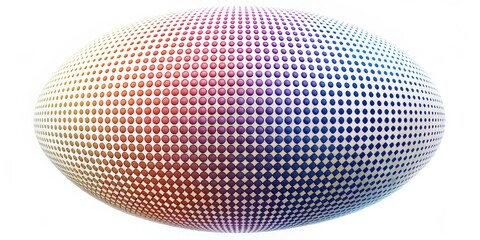 Abstract Color Sphere, Grid Pattern, White Background