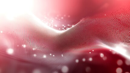 Red abstract wave background, digital art, particle effect, website design.