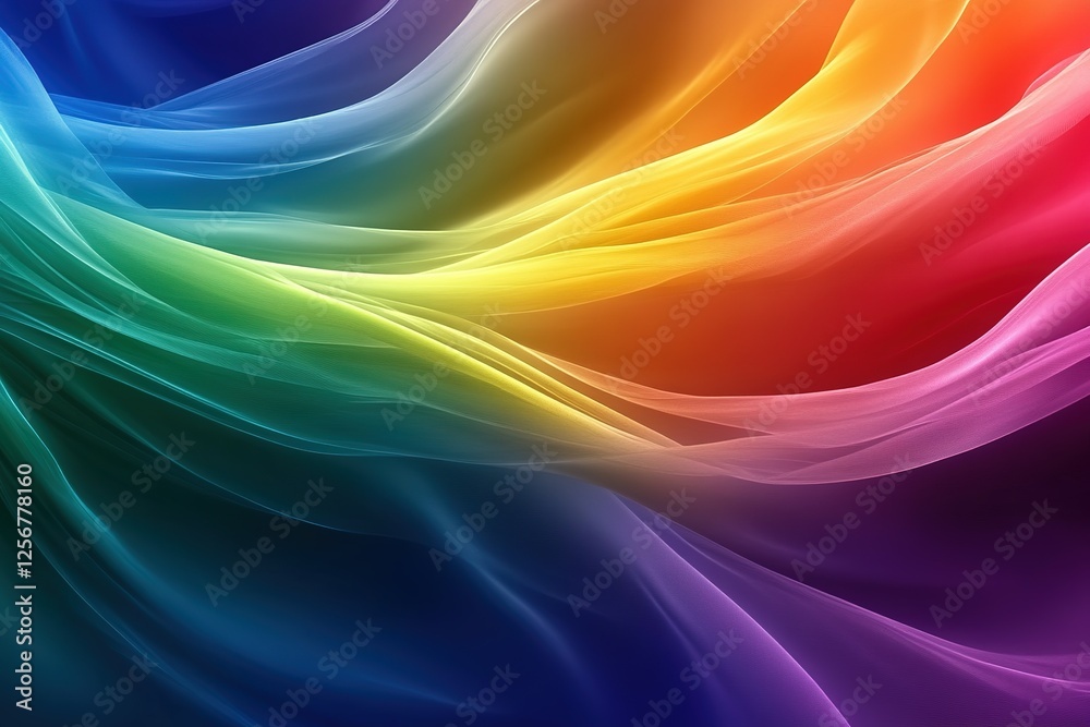 Poster abstract waves of vibrant colors flowing seamlessly into each other creating motion