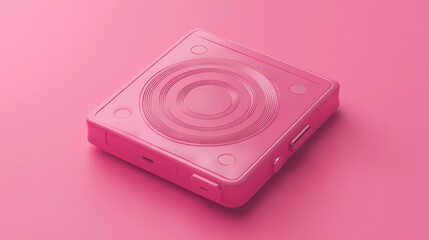 Fototapeta premium Pink square device with circular design for charging.
