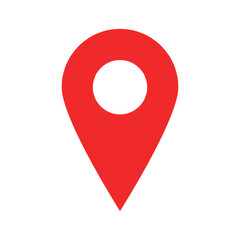 red location icon, symbol, sign