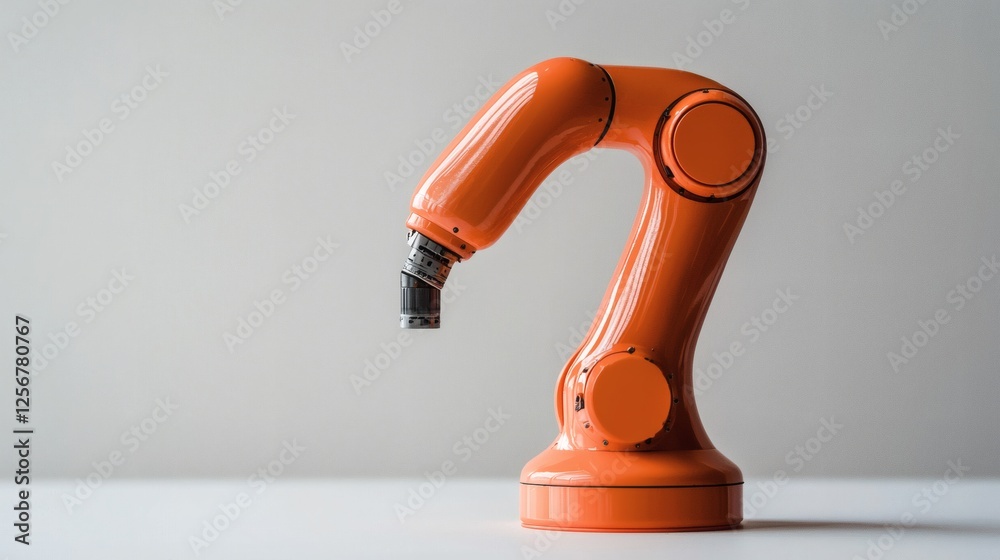 Poster industrial machinery and robotic automation in an engineers workspace, symbolizing modern industrial