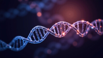 Abstract Glowing Molecular Patterns with DNA Strands in Soft Colors