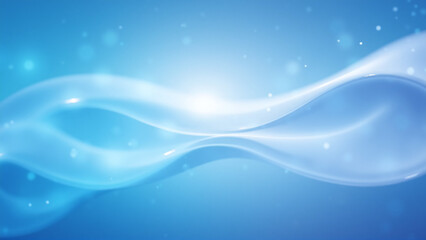 Abstract Blue Waves with Soft Curves and Glowing Effects for Healing