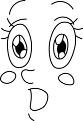 Obraz premium surprised facial expression with raised eyebrows with open eyes with eyelashes and open mouth