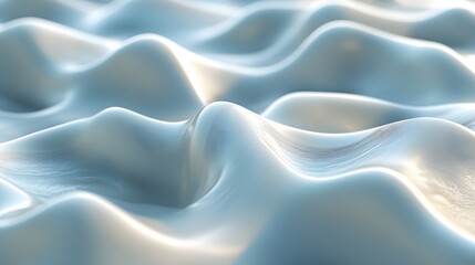 Obraz premium Abstract liquid like light blue, wavy texture. The image displays an abstract background and features soft, seamless curves. Macro Texture Backgrounds. Abstract Light Blue Wavy Surface