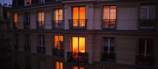 Parisian Twilight: Glowing Windows in the City of Lights