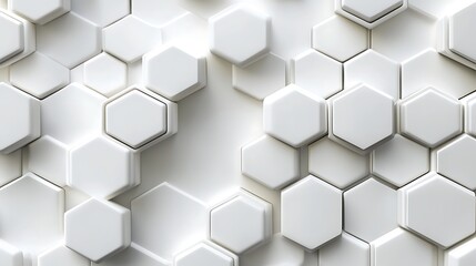 Naklejka premium Abstract geometric background of white hexagons. Possible use Design element, wallpaper, presentation slide