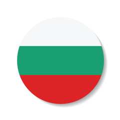 Bulgaria circle flag logo icon digital vector illustration